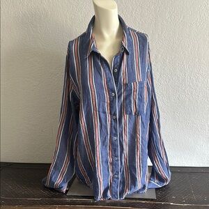 Universal Thread Blue and Orange Striped Shirt